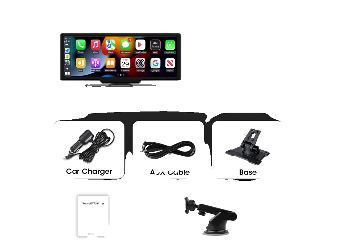 Monitor De Carro, Tela De 10,26 Polegadas, Suporta Carplay E Android Auto, T86d-sem Dvr