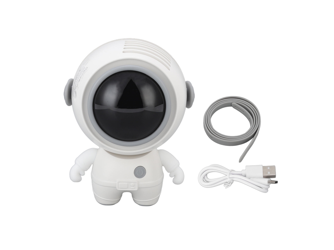 Ventilador Usb Astronauta Sem Lâmina Portátil Recarregável Branco