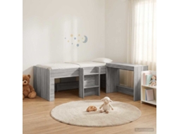 Vidaxl Cama Alta Para Crianças Com Mesa 2 Unid. Sonoma Cinzento
