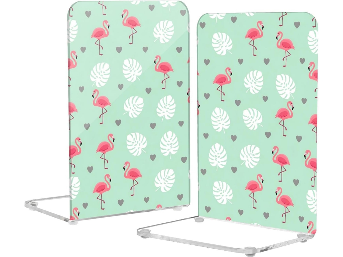 Suporte Para Livros Em Acrílico Com Formato De Flamingo Verde, Perfeito Para Escritório E Computador Possui Base