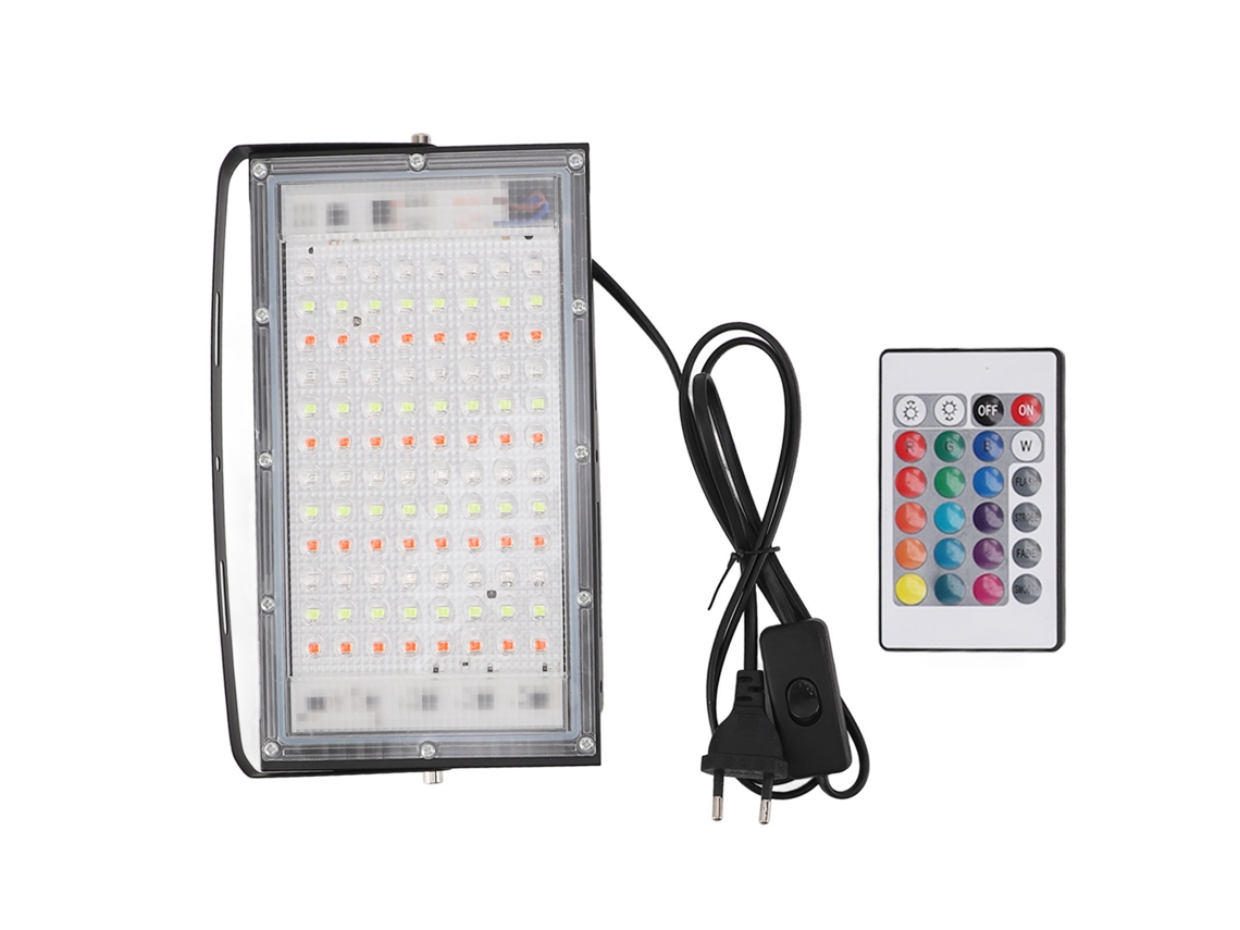 Refletor Inundação Led Externo 100w Rgb Ip66 Jardim Palco S/MARCA