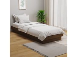 Estrutura Cama Pequena Solteiro 75x190 Cm Madeira Castanho Mel