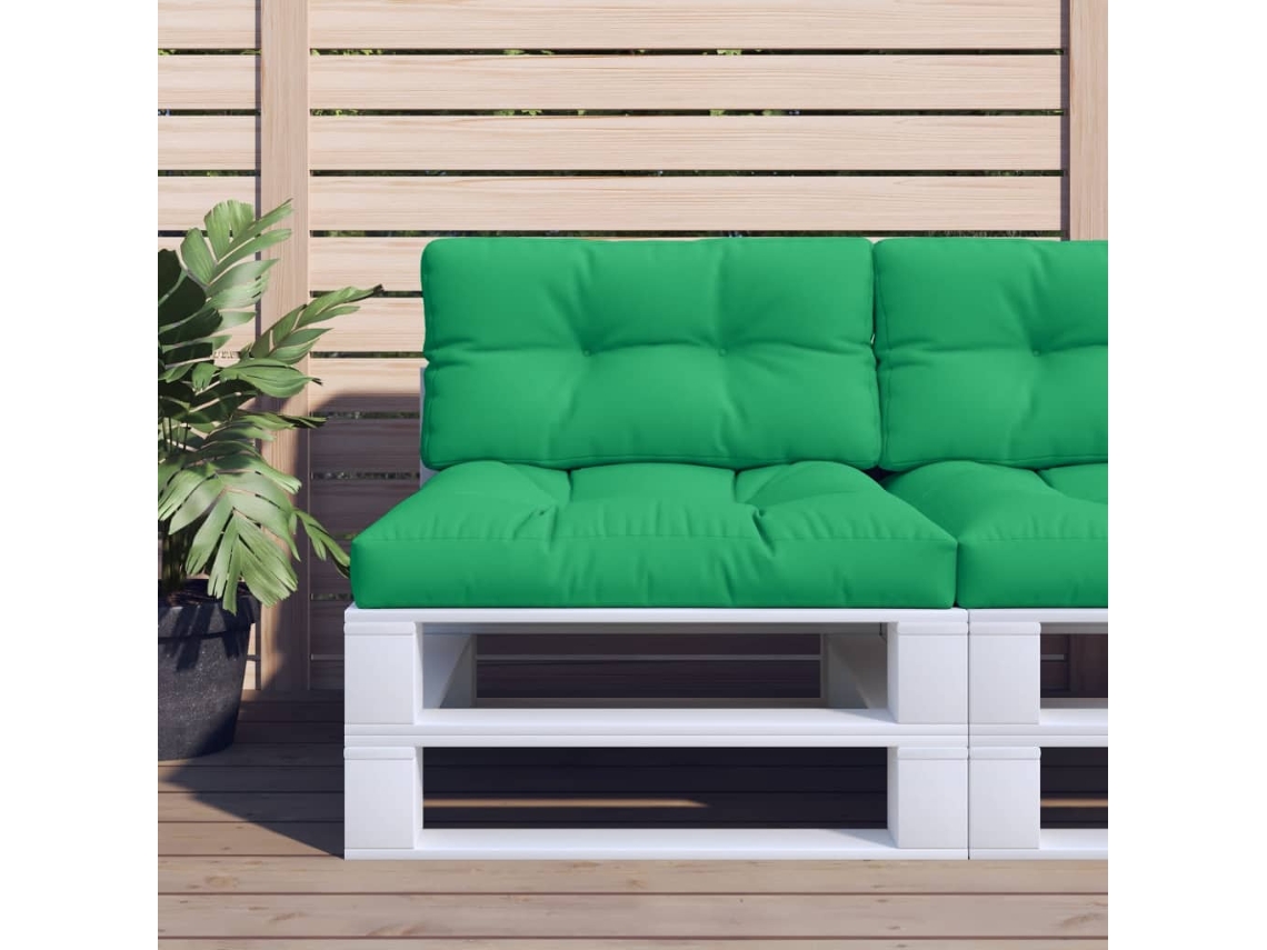 Vidaxl Almofadões Para Móveis De Paletes 2 Pcs Tecido Verde