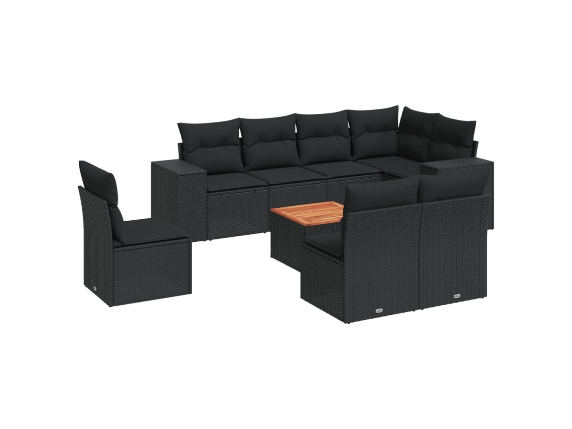 Garden Sofa Set, Garden Sofa Sets Vidaxl Preto Rattan / Vime (n/a)