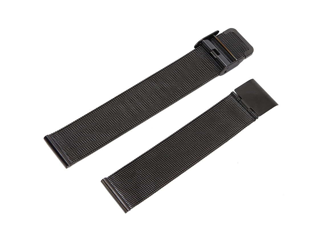 Pulseira de metal profissional para relógio, acessório de reposição, preta, 18 mm