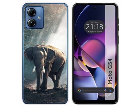 Capa Design Elefante para Motorola Moto G54 5G TUMUNDOSMARTPHONE Silicone Multicor