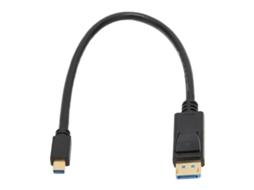 Cabo Mini Dp Para Displayport 8k 60hz 4k 144hz 32.4gbps Transmissão Bidirecional 30cm
