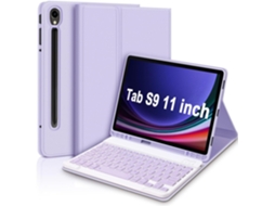 Capa De Couro Lilás Teclado Quadrado Lilás, Compatível Com Samsung S7 De 11 Polegadas T870/t875 Yunzii