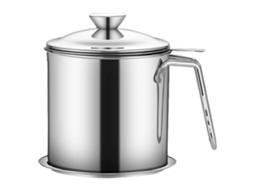 Filtro de Óleo de Aço Inoxidável com Tampa e Bandeja Ideal para Armazenar Óleo Quente de Fritura. NEVEANCE