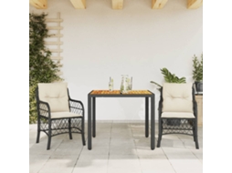 Vidaxl 3 Pcs Conjunto De Bistrô Com Almofadões Vime Pe Preto