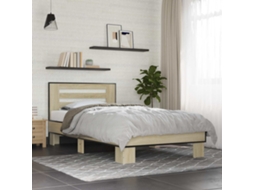 Vidaxl Estrutura De Cama Com Cabeceira Carvalho Sonoma 80 X 200 Cm