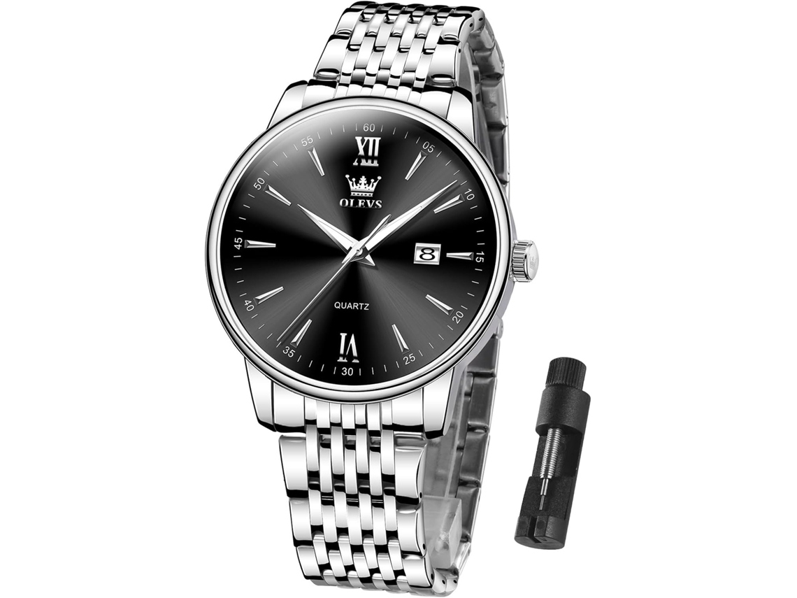 Lurelia Relógio Masculino, Movimento De Quartzo, Data/calendário, 10mm, 22 Mm, 8 Polegadas, Aço Inoxidável, Vidro Mineral, Resistente À Água 30m