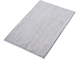 Tapete Antiderrapante - Combinável Como Conjunto - Chenille Lavável - Para Chuveiro, Banho E Vaso Sanitário - Cinza - 40x60 Cm