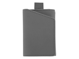 Carteira Minimalista de Couro Slim Porta cartões Portátil com Bolsa para Moedas Cinza
