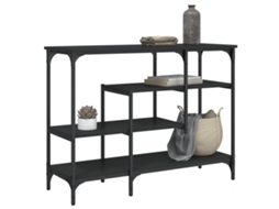 Vidaxl Mesa Consola C/ Prateleiras 100x35x75 Cm Preto