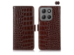 Capa De Celular Em Couro De Vaca Com Camada Superior De Crocodilo