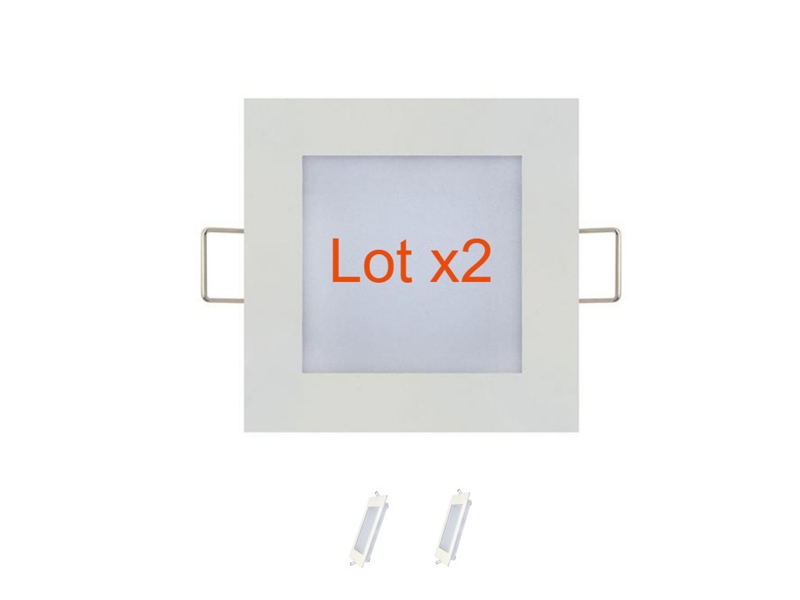 Conjunto de Leds Quadrados de 2 3W Branco Extra Flats Eq. 24W 6400K Dim 90X90Mm HOROZ ELECTRIC