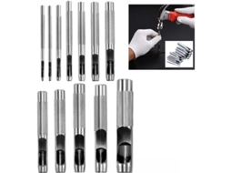 Conjunto de 12 punções vazados de aço redondo para couro e materiais macios, 2mm 14mm
