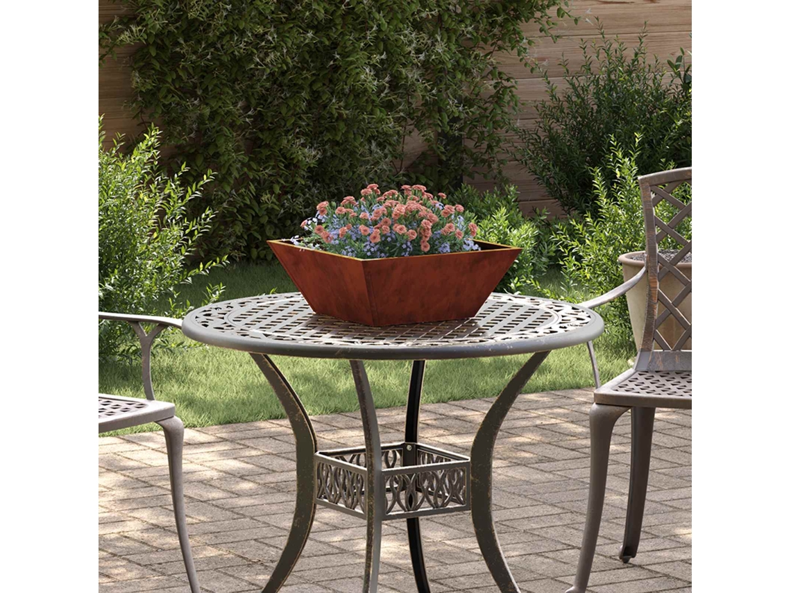 Vidaxl Vaso De Jardim Ferro Enferrujado 40 X 40 X 15 Cm Aço Corten