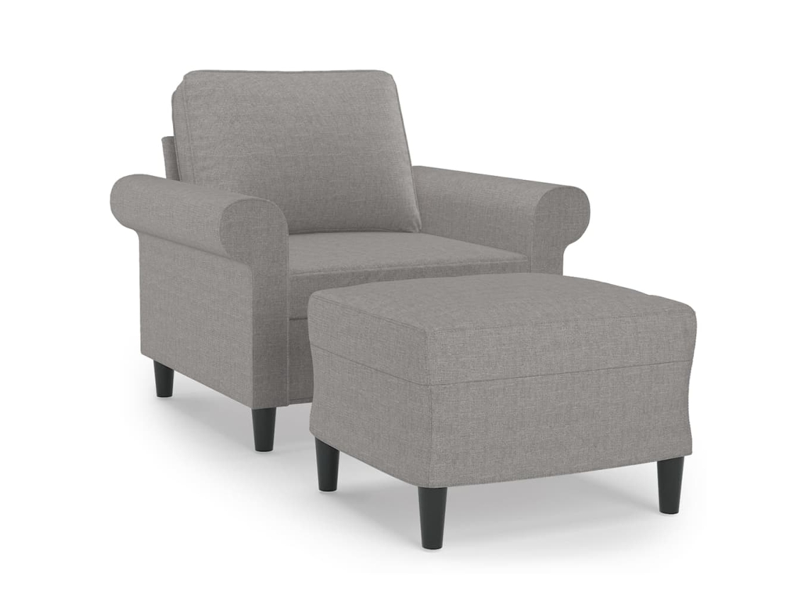 Sofa Chair With Footstool, Sofa Chairs With Footstools Vidaxl Cinzeto Tecido (n/a)
