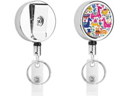 Porta Crachá Com Suporte Retrátil Decorativo, Compacto E Leve, Com Clipe E Argola Chaveiro, Ideal Enfermeiros