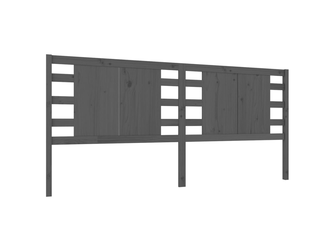Cabeceira de Cama 206x4x100 Cm Pinho Maciço Cinzento MAISON EXCLUSIVE