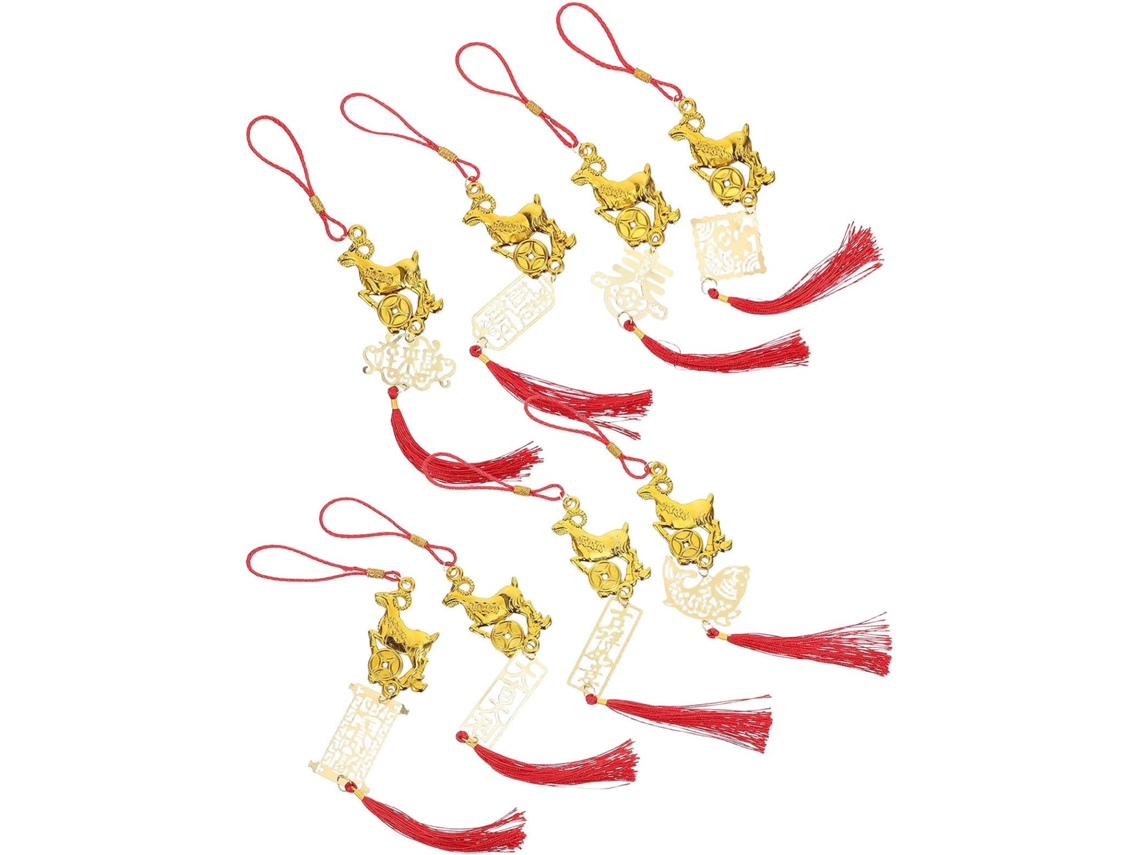 Conjunto De 8 Pingentes De Cabra Chinesa Para Decoração De Pendurar