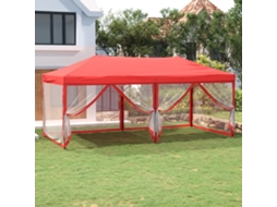 Vidaxl Tenda Para Festas Dobrável Com Paredes Laterais 3x6 M Vermelho