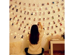 Rebe-luces De Cuenta Led 2m 20 Leds Con Pinzas De Madera, Baterías 3aa, Flexible, Multicolor, Para Hogar, Fiestas, Navidad, Regalo