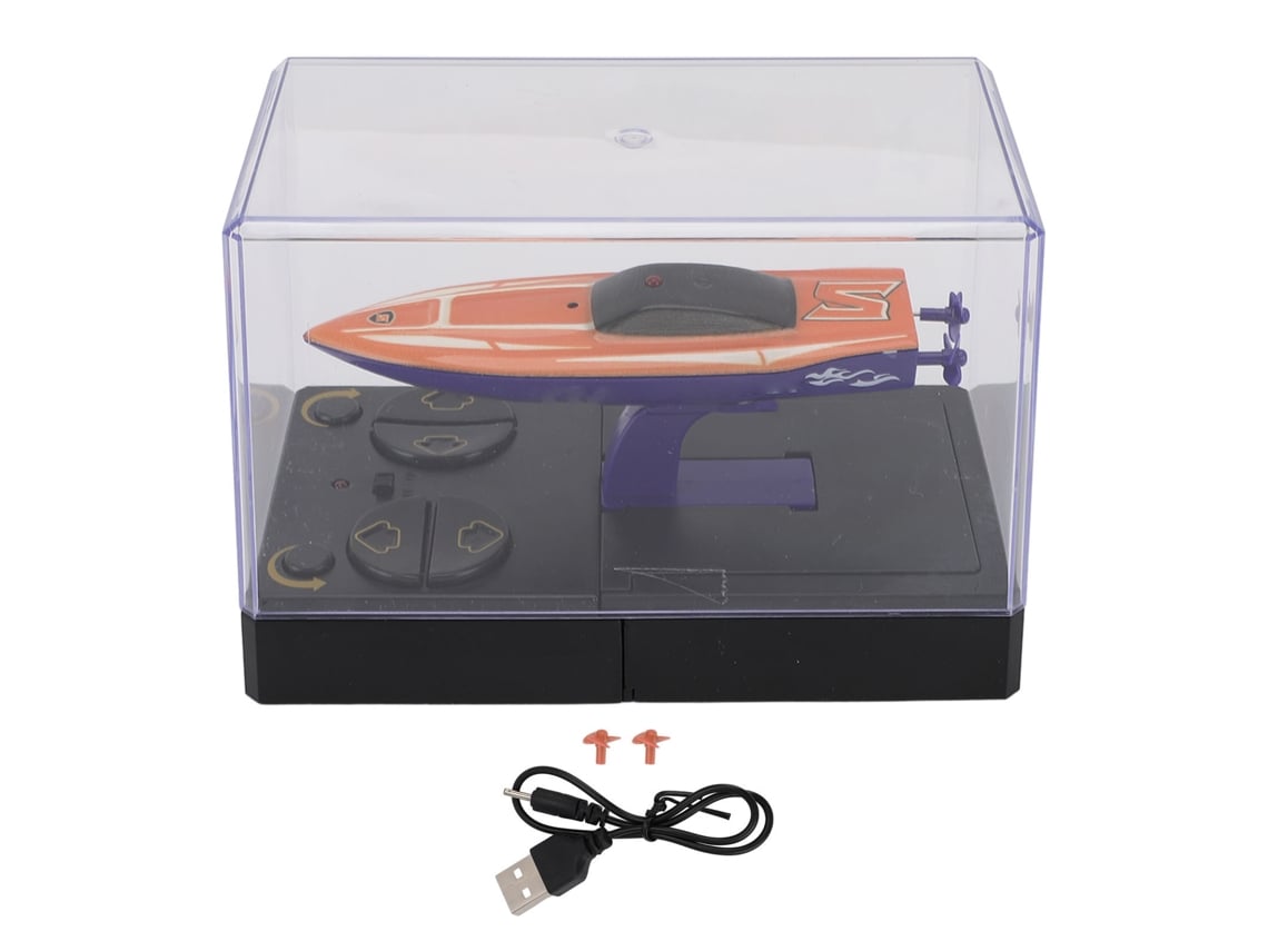 Ats barco de Control Remoto Miniatsura 2.4g Eléctrico, Velero de Stunt para Niños Y Niñas, Modelo de Juguete Competitivo Naranja