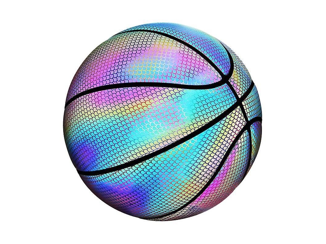 Bola de Basquete Holográfica 2026 Colorida e Refletiva, Tamanho 7, Material PU, para Esportes e Outras Atividades com Bolas.