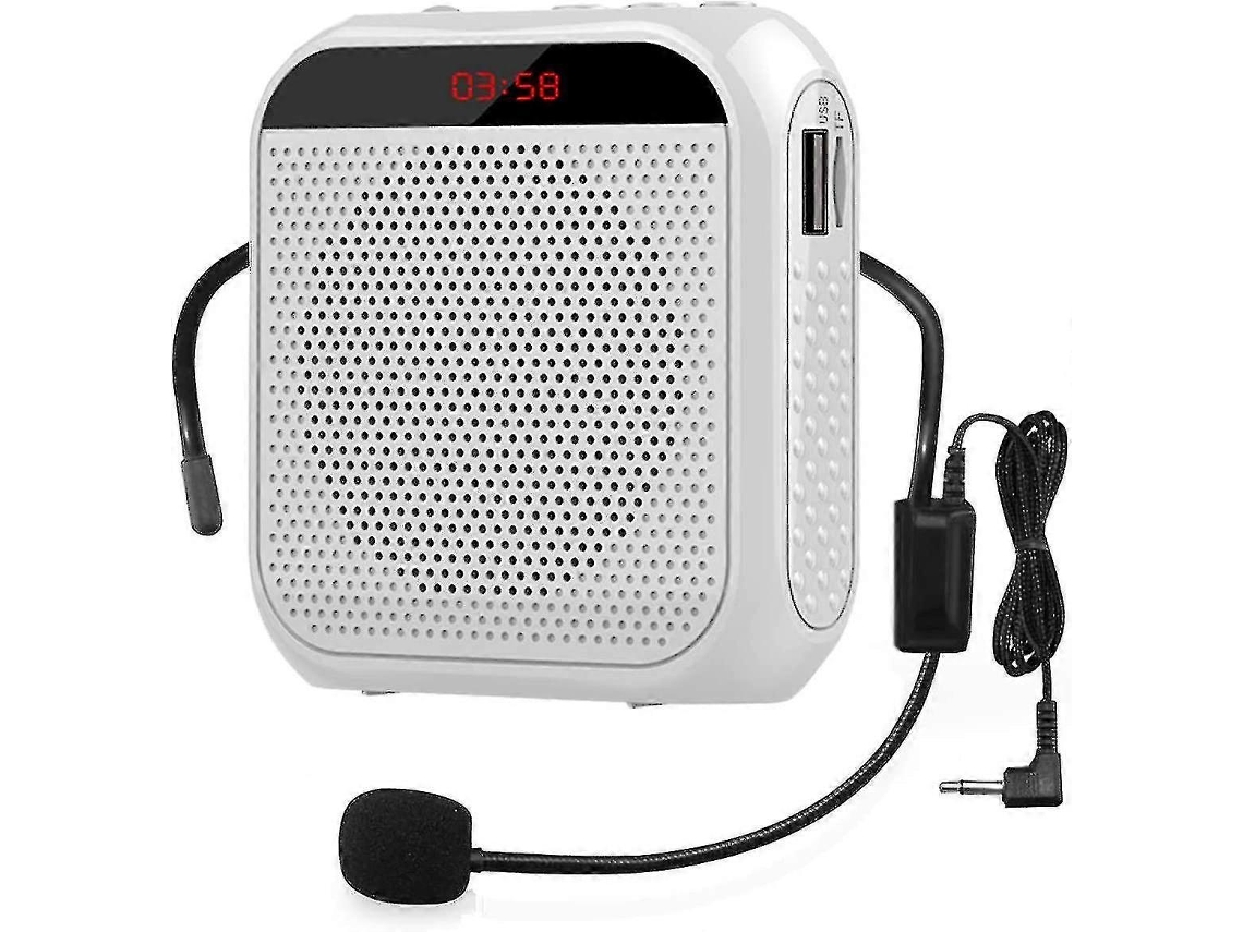 Amplificador De Voz Portátil Com Microfone Com Fio E Alto Falante Recarregável Ya Olysi Shop (branco)