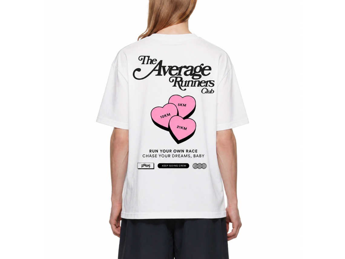 Camiseta vintage Rockinstone Average Runners Love Hearts com design exclusivo de designer.