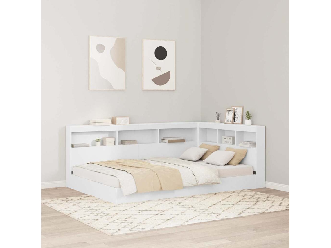 Vidaxl Cabeceira De Armazenamento Branco 120 Cm Madeira Processada