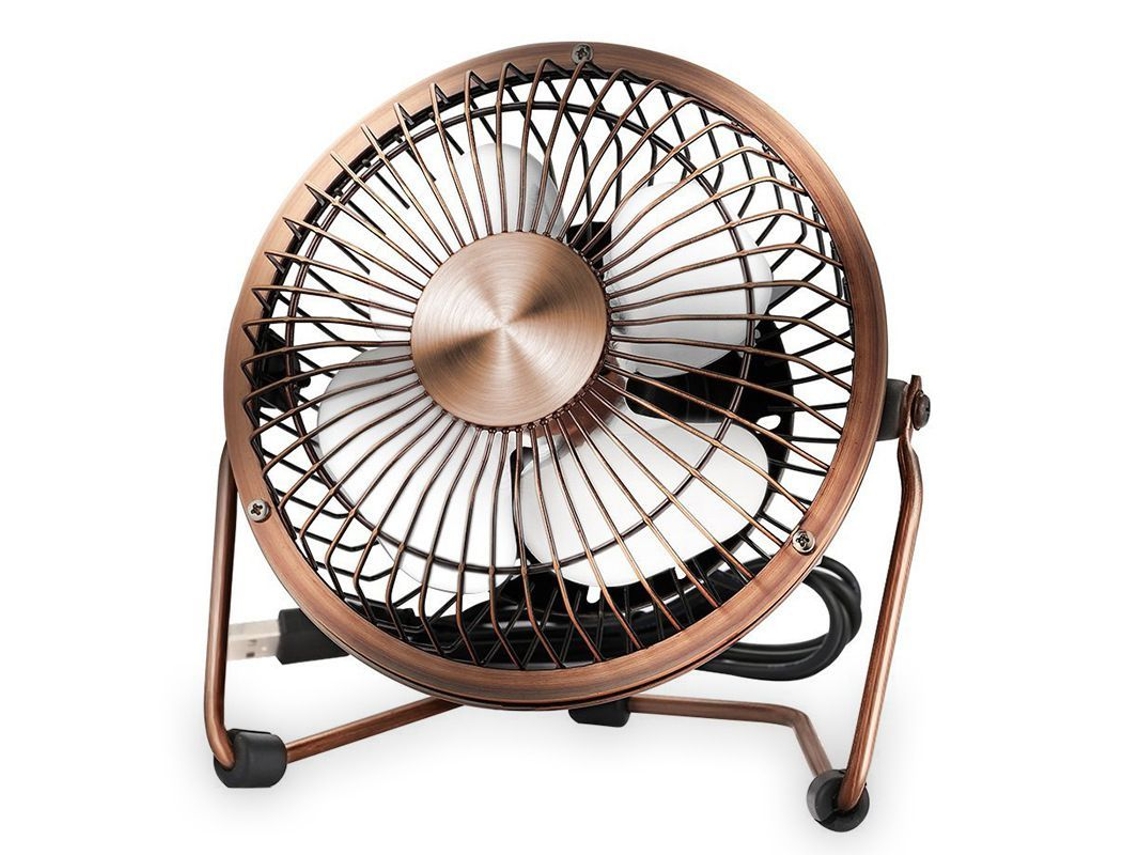 Ventilador de mesa LINJOU 6 polegadas USB silencioso para casa, escritório, marrom