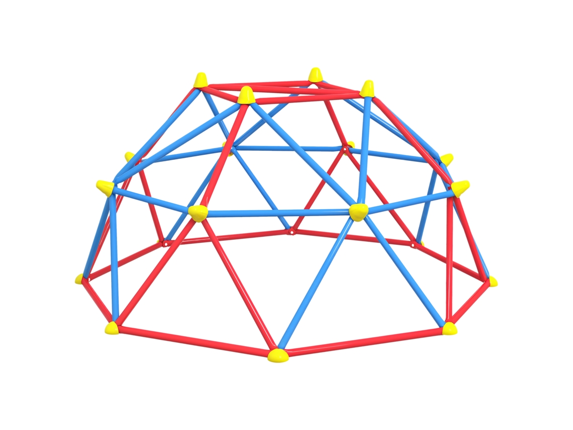 Cúpula de escalada, conjunto de 3, para jardim, 183x90cm, vermelho azul