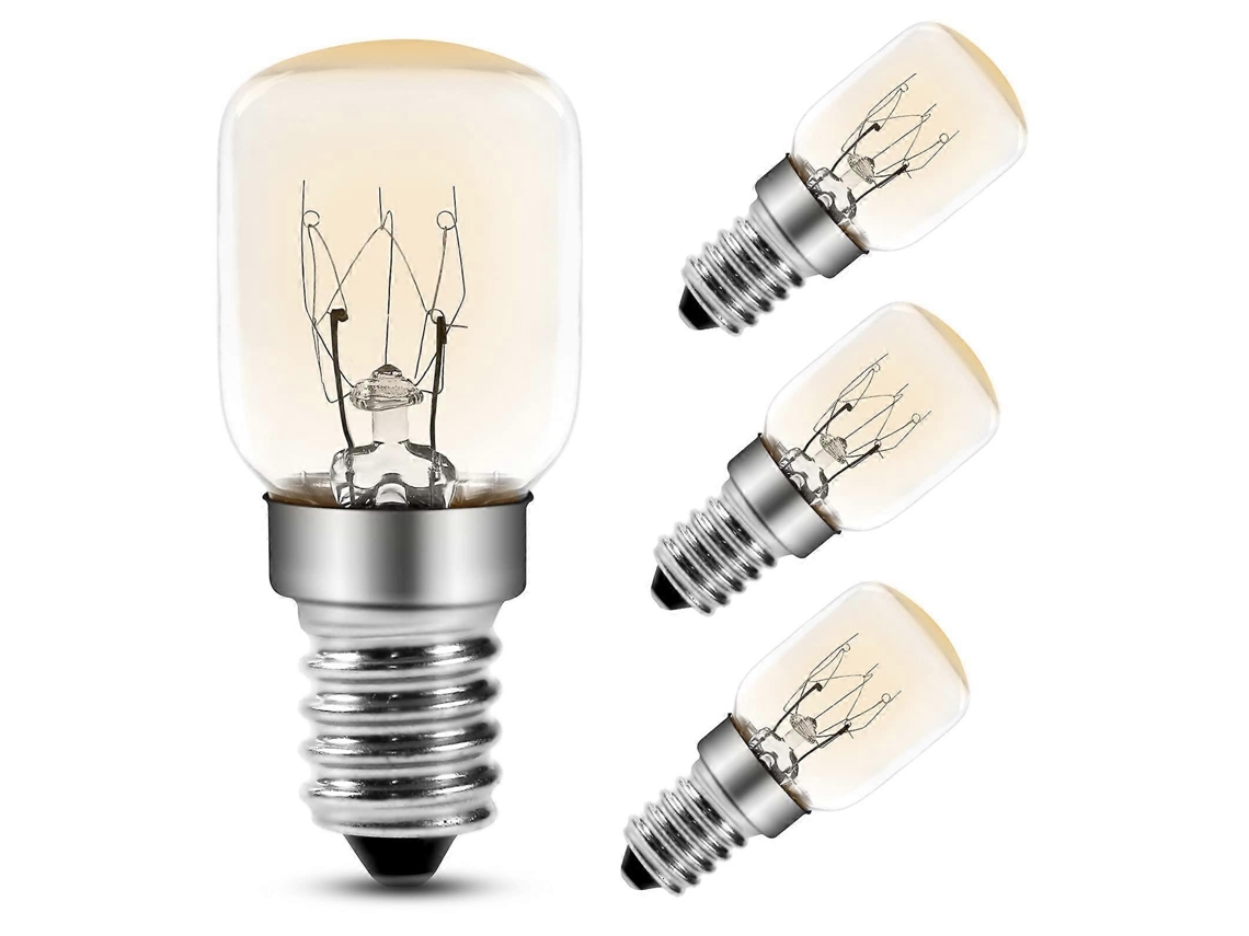 Rebe lâmpada Incandescente para Forno 25w 300°c E14 T25 2700k Branco Quente Regulável para Forno Micro ondas Lâmpada de Sal 4 Unidades
