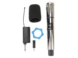 Micrófono Inalámbrico Uhf Metal Dinámico Recargable Con Cancelación De Ruido, Distancia 100m Para Escenario Y Karaoke Plata