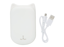 Laxiscreed Aquecedor De Mãos Com Power Bank Portátil, Carregamento Usb, Branco
