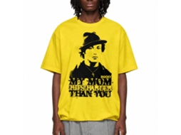 Rockinstone Rocky Movie My Mom Hits Harder Solid Yellow Adult T-shirt Size:l