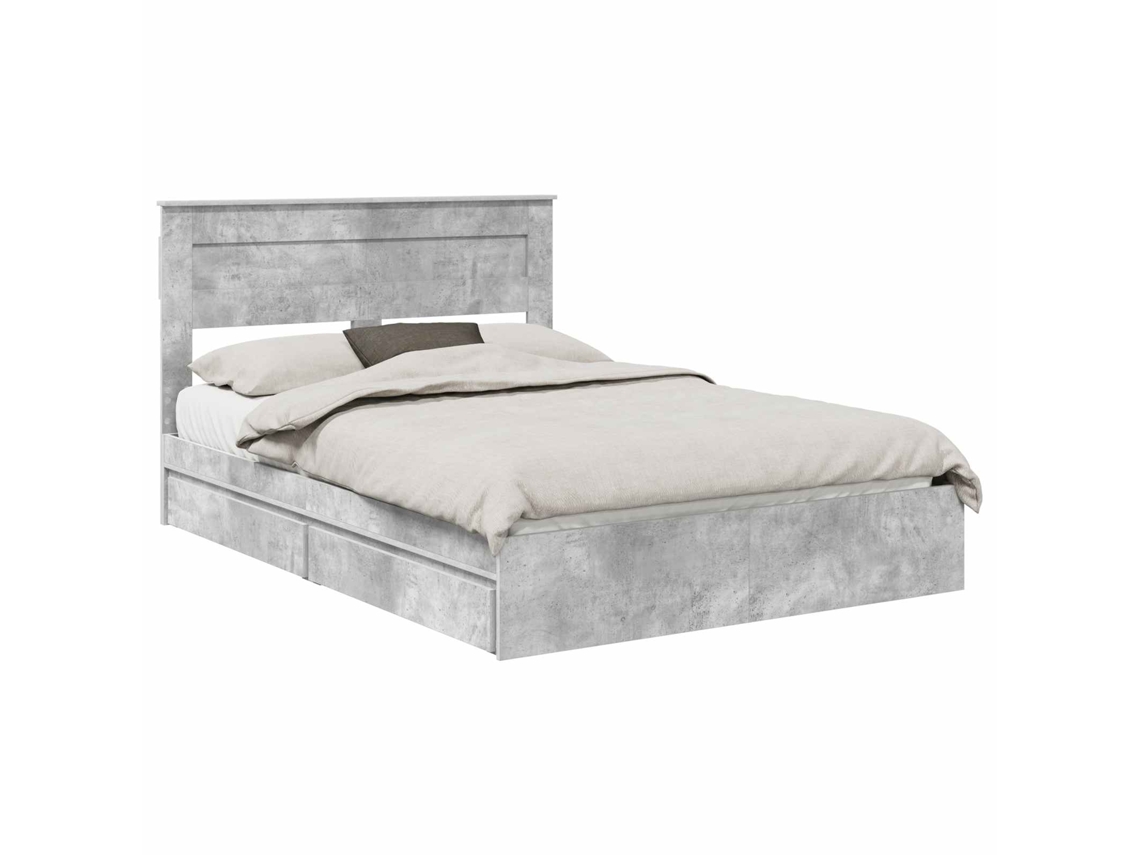 Cama com Armazenamento Cinzento 150x200 cm Madeira Processada MAISON EXCLUSIVE