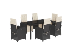 Garden Dining Set, Garden Dining Sets Vidaxl Preto Rattan / Vime (mesa Com 190 Cm De Comprimento)