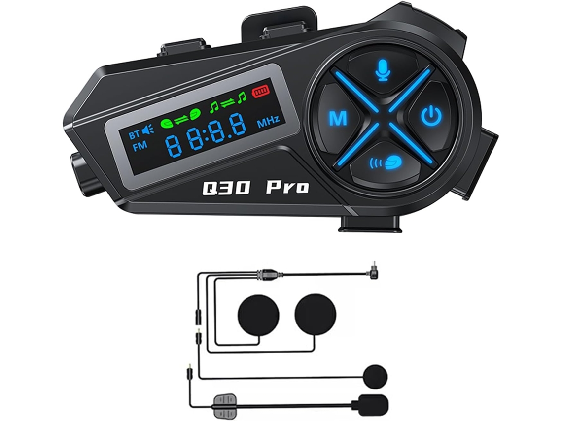 Intercomunicador Bluetooth JYTGALX, alcance 500m, 2 em 1 (preto)