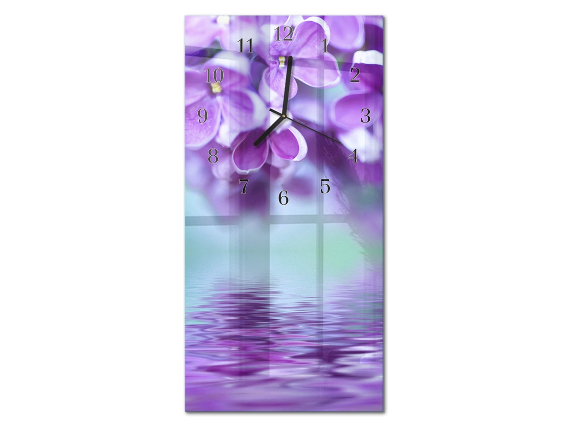 Relógio De Parede De Vidro Violeta Espelharte (30x60 Cm)