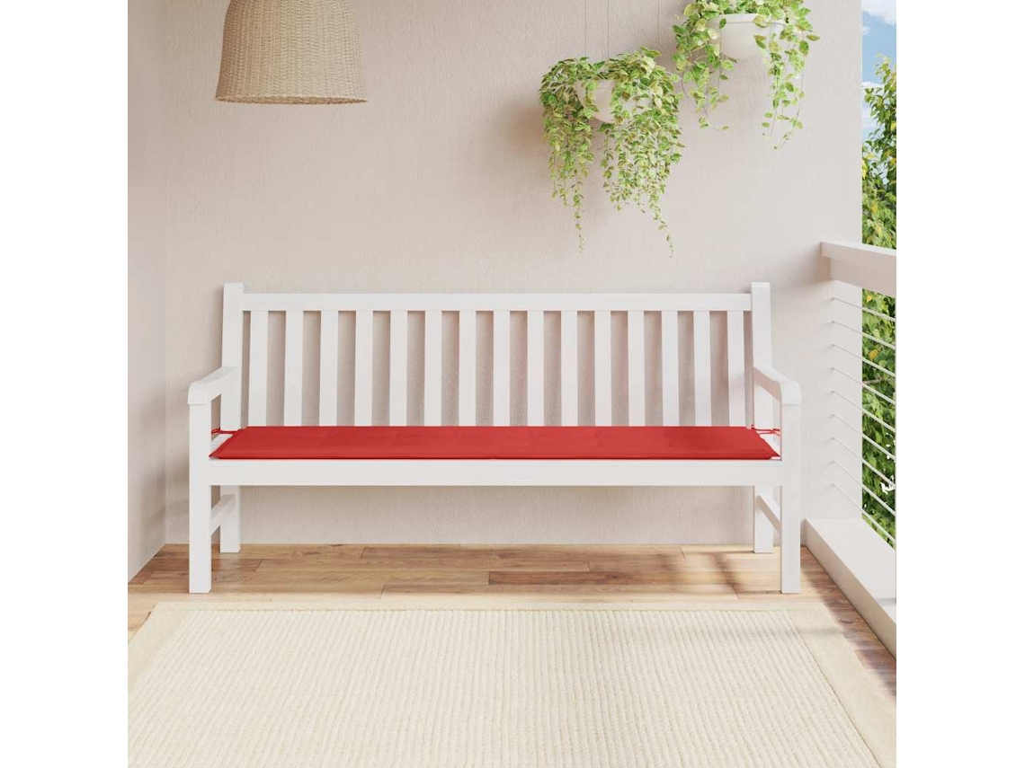 Vidaxl Almofadão P/ Banco De Jardim 180x50x3 Cm Tecido Oxford Vermelho