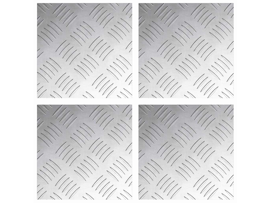 Degrau Quadrado 4 Peças Prateado 20 X 20 Cm Alumínio MAISON EXCLUSIVE