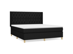 Cama com Molas/colchão 160x200 Cm Tecido Preto MAISON EXCLUSIVE