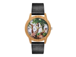 Relógio de quartzo casual unissex com pulseira de silicone preta