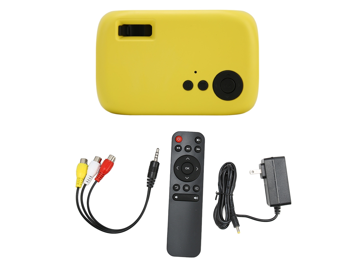 Projetor Mali Portátil M24 com Som Surround 360°, 3000lm, Compatível com Múltiplos Formatos, Plug US