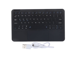 Teclado Sem Fio Portátil com Touchpad, Estrutura de Pé de Chave em Tesoura para Android, os X, Windows Preto